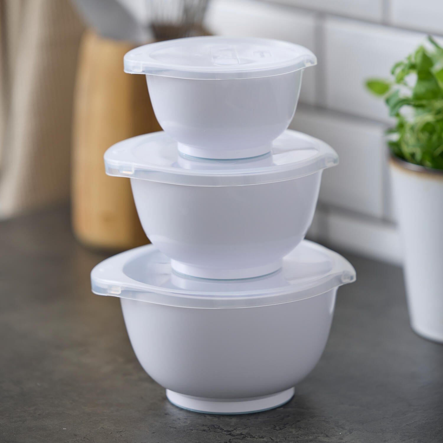 Margrethe røreskålesæt, hvid - 2 stk.